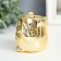 Ceramics candlestick for 1 candle "Little eagle owl" gold D-3 cm 5.2x6.5x6.7 cm