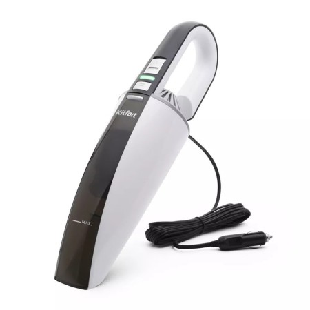 Hand car vacuum cleaner KT-537-1, 75 W, 400/150 ml, 3 nozzles, white-black