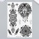 Tattoo on the body black "Pattern Lion" 21x14.8 cm