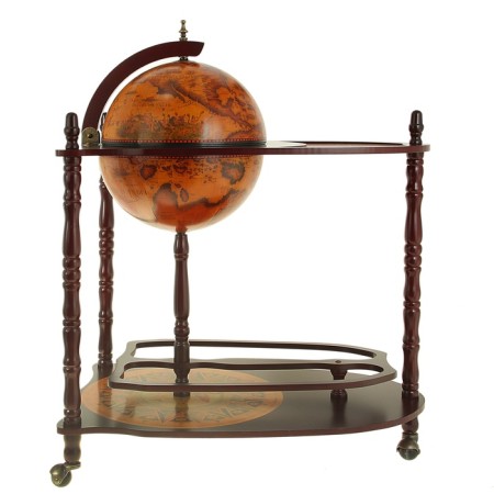 Globus bar is decorative, floor, with double shelves 87x69x44 cm-6