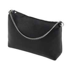 Female bag, genuine leather black 20x7x15 cm