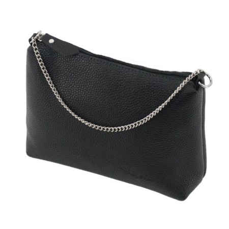 Female bag, genuine leather black 20x7x15 cm