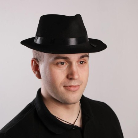 Carnival hat with a knot, rr 56-58 cm, black color