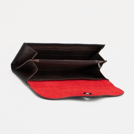 Women's wallet on a magnet, black color-2