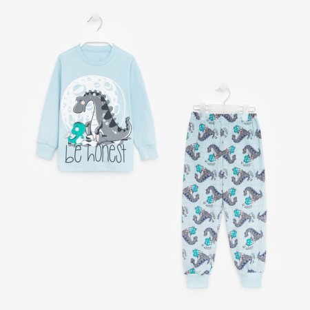 Pajamas for a boy, blue color, height 86 cm-4