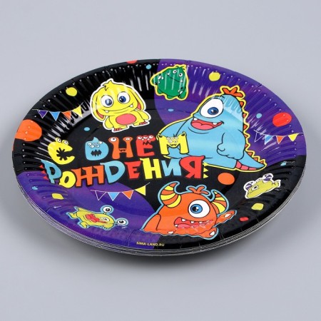 Disposable paper plate "Monster", 18 cm-2
