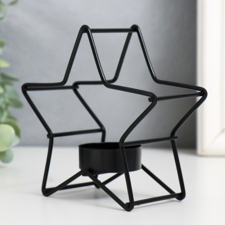 Summary Metal for 1 candle "Star" d-3.8 cm black 12x5x11.8 cm-2