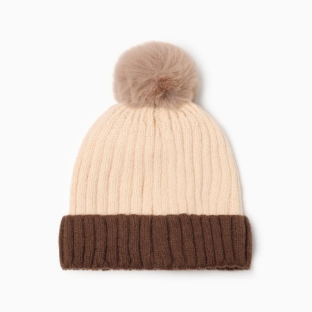 Children's hat minku, beige color, rr 46-48-2