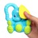 Rattle - Elephant squeak, with elastic elements, color mix, crumb I