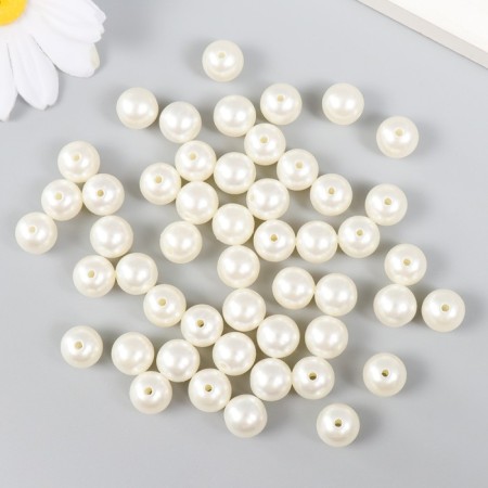 Set of beads "needlework" plastic, diameter 10 mm, 25 g, milk-1