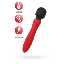 Bilateral vibro -massager Black & Red by Toyfa, Silicon, Red, 21 cm