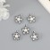 Decor for creativity metal, rhinestones "Five -up with a edging" silver 1.9x1.7 cm