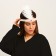 Carnival head bandage with a feather, white color