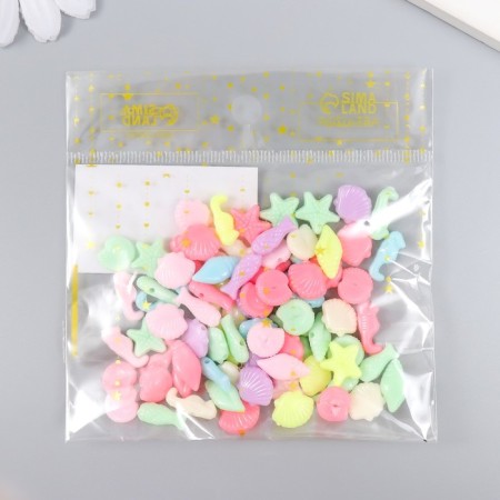 Beads for creativity plastic "Sea. Pastel colors" set 78 pcs 15 g 1x1 cm-2