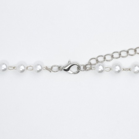 Pearl pearl "cross" color silver, 40cm-4