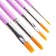 Drawing brush, 5 pieces, synthetics, round No. 1,3,5, flat No. 6.8, cold heart