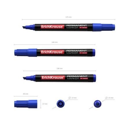 Permanent marker 0.5-4.6 mm, Erichkrause P-300, mowing tip, blue-1