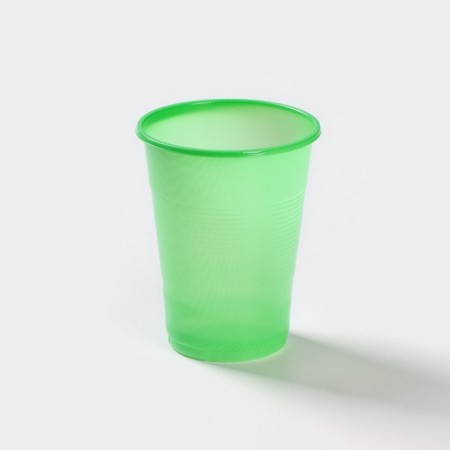 A single -cut plastic glass "Standard", 200 ml, green color-3
