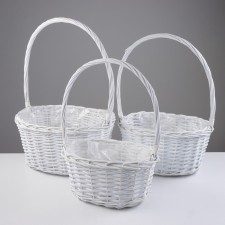 A set of baskets, 3 pcs, 40 × 31 × 19/52 cm, 33 × 25 × 17/47 cm, 29 × 22 × 15/42 cm, willow