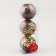 Set of balls plastic D-8 cm, 3 pcs "Fairytale patterns" snowflakes, golden brown