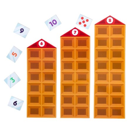 Board game "Mathematical houses", 11 houses, 51 maps, 4+-4