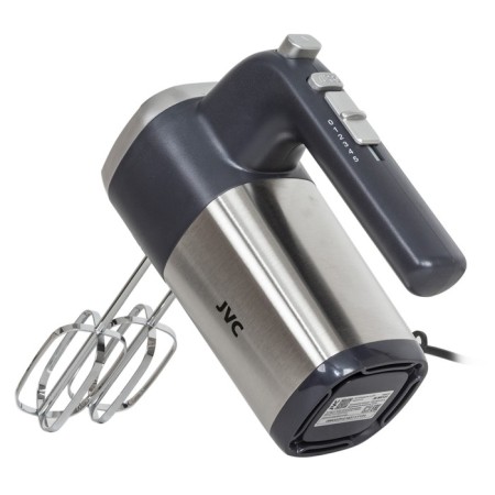 Mixer JVC JK-MX121, manual, 300 watts, 5 speeds, 2 nozzles, black with silver-3