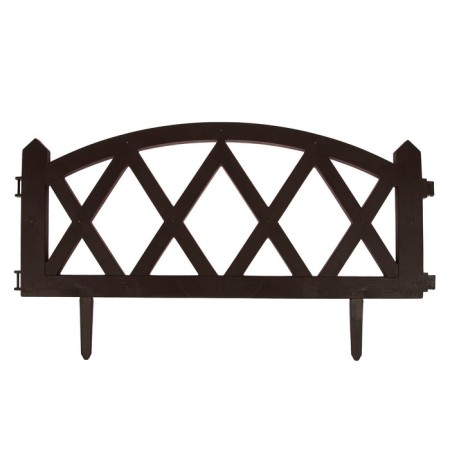 Decorative fence, 35 × 232 cm, 4 sections, plastic, brown, Modern, Greengo-7