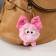 Fluffy on the ring "Masya with a large bow" pink 12x8x8 cm