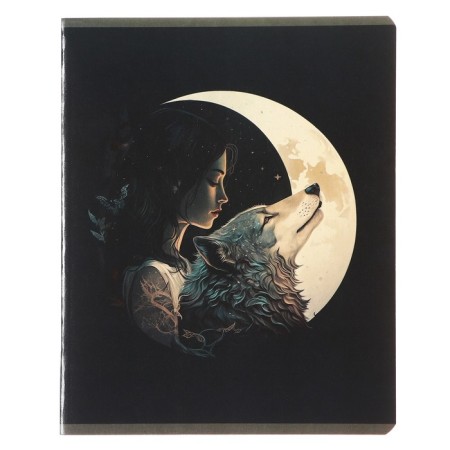 Notebook of 48 sheets in Calligrata Call "Girl with a Wolf", cover coated cardboard, twin-lak, block offset mix-3