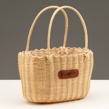 Wicker basket, 23 x 15 x 14.5/27.5 cm, rattan