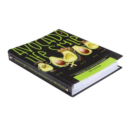 Notebook on rings, 160 sheets in the Avocado Style cage, hard cover, glossy lamination, with a change of block-2
