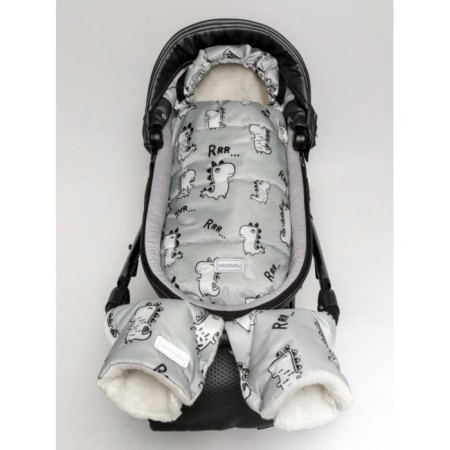Winter fur "dinosaurs", size 105 cm, gray gray-5