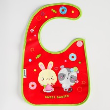 Candy Bar feeding bib with Velcro, with a pocket