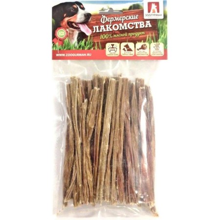 Zoogurman delicacy "Farmers" for dogs, beef straw, 50 g