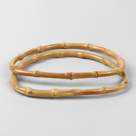 Handles for bag, 2 pcs, bamboo, 17 × 12 cm, thickness 0.8 cm-2