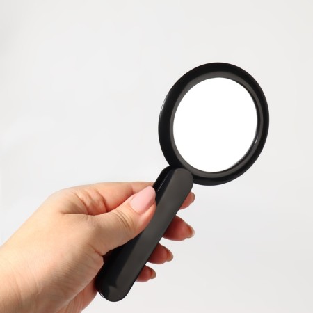 A mirror with a handle, folding, bilateral, with an increase, D mirror surface 6.4 cm, black color-5