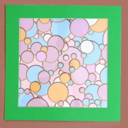 Paspartt frame size 30 × 30 cm, transparent sheet, adhesive tape, green color-3