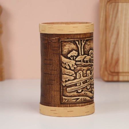 TUES "Winter Village", 9.5x10.5 cm, 1 l, birch bark-4