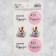 Stickers for gifts and flowers to "beloved girlfriend", 9 x 16 cm