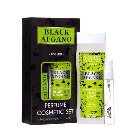 Gift set of men's Black Afgano: shower gel, 250 ml + perfumery water, 33 ml
