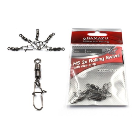 Double swivel with a fastener Namazu HS 2x Rolling Swivels, BN, size 6. Test-12 kg