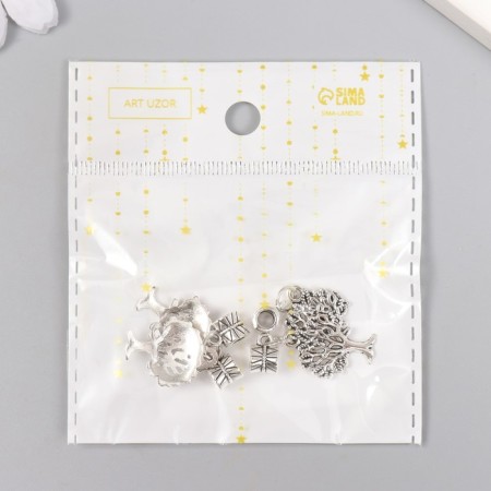 Bale with a suspension metal for creativity "tree" silver 3.4 cm-4