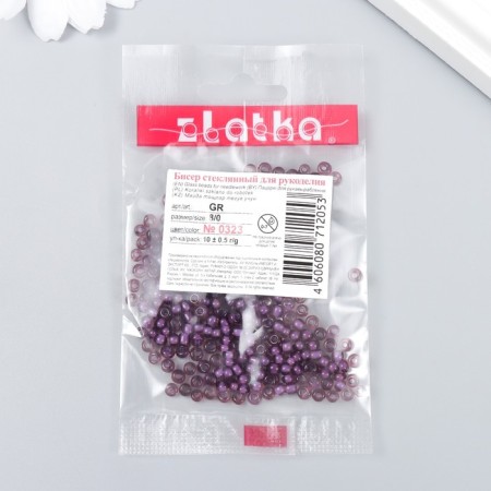 Beads "Zlatka" 08/0, 3 mm, 10 g 0323 lilac-2