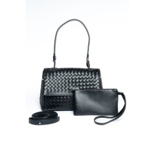 Bag Cross-Body Women's, genuine leather, Ludor black, 27x12x18 cm