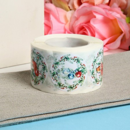 Stickers in the rolls "Wreaths", 500 pcs, 3.8 x 3.8 cm-1