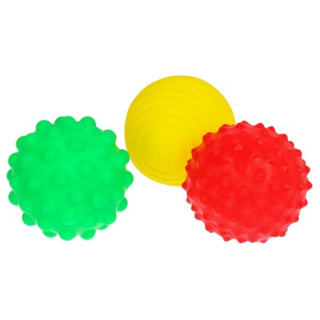 A set of developing tactile balls “Lysenok Lelik”, with a squeak, 3 pcs, crumb I-8
