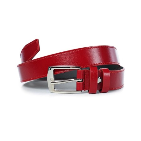 Belt belt children's genuine leather 46422 red 100x3x0.3 cm-2