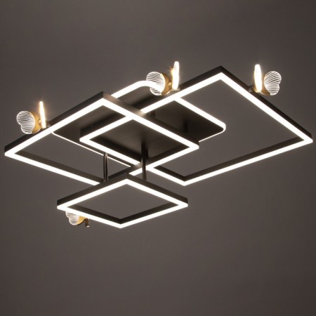 Люстра "Бабочки Тетра" 108Вт LED 3000-6000К черный 75х75х15см BayerLux-3