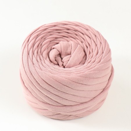 Knitted yarn set No. 7, 4x30 m, width 7-9 mm, 100 g (white, dusty rose, powder, melon)-2