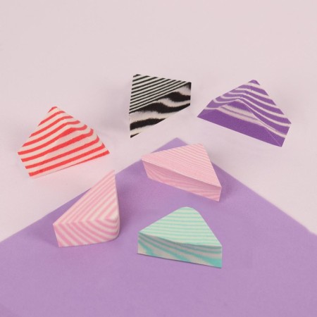 Makeup sponge, set - 6 pcs, 3.5 × 1.5 cm, PVC box, color mix